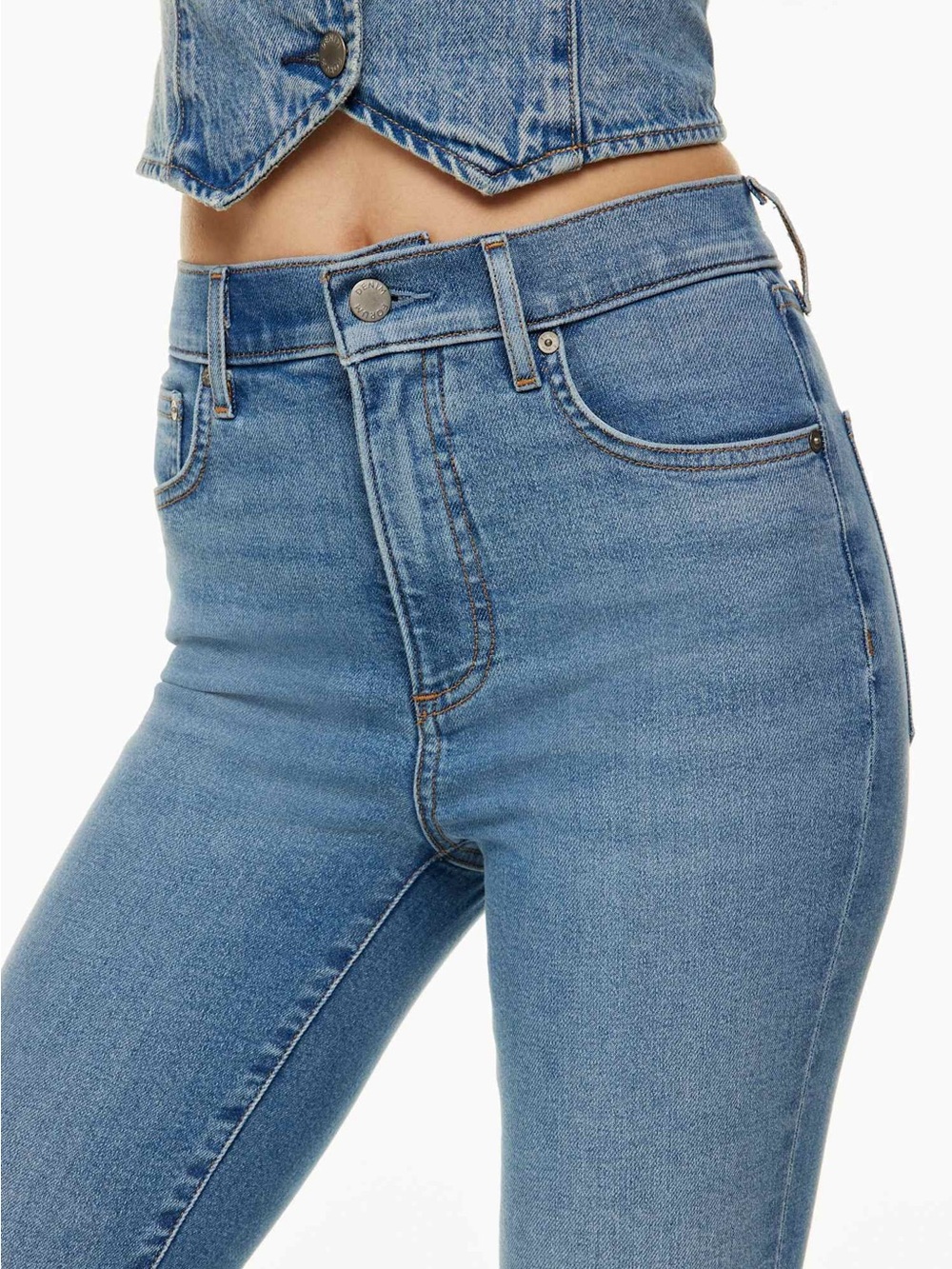 Denim Forum Lola High-Rise Slim Fit Women’s Jeans in Light Blue